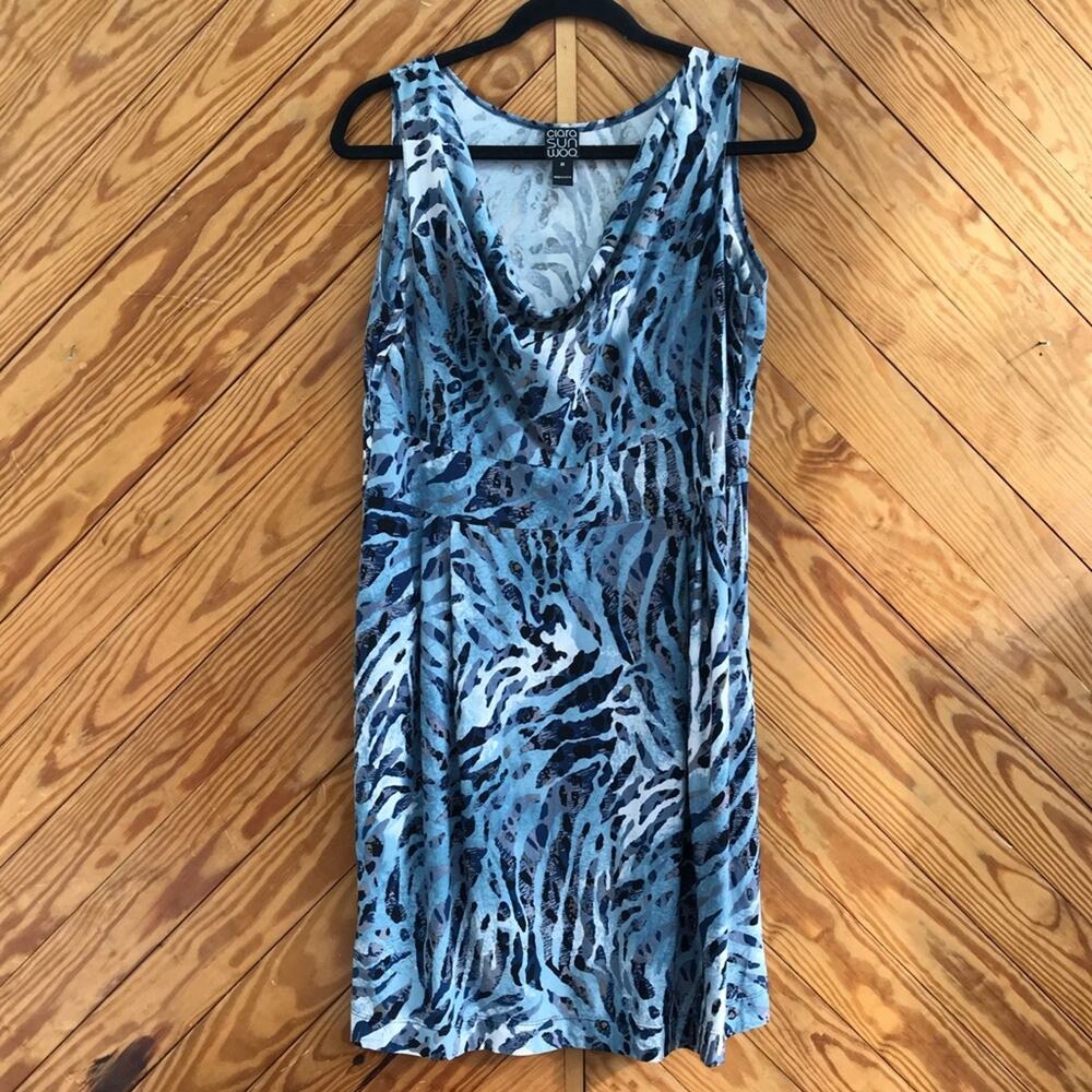 Clara Sun Woo Drape Neck Sheath Dress